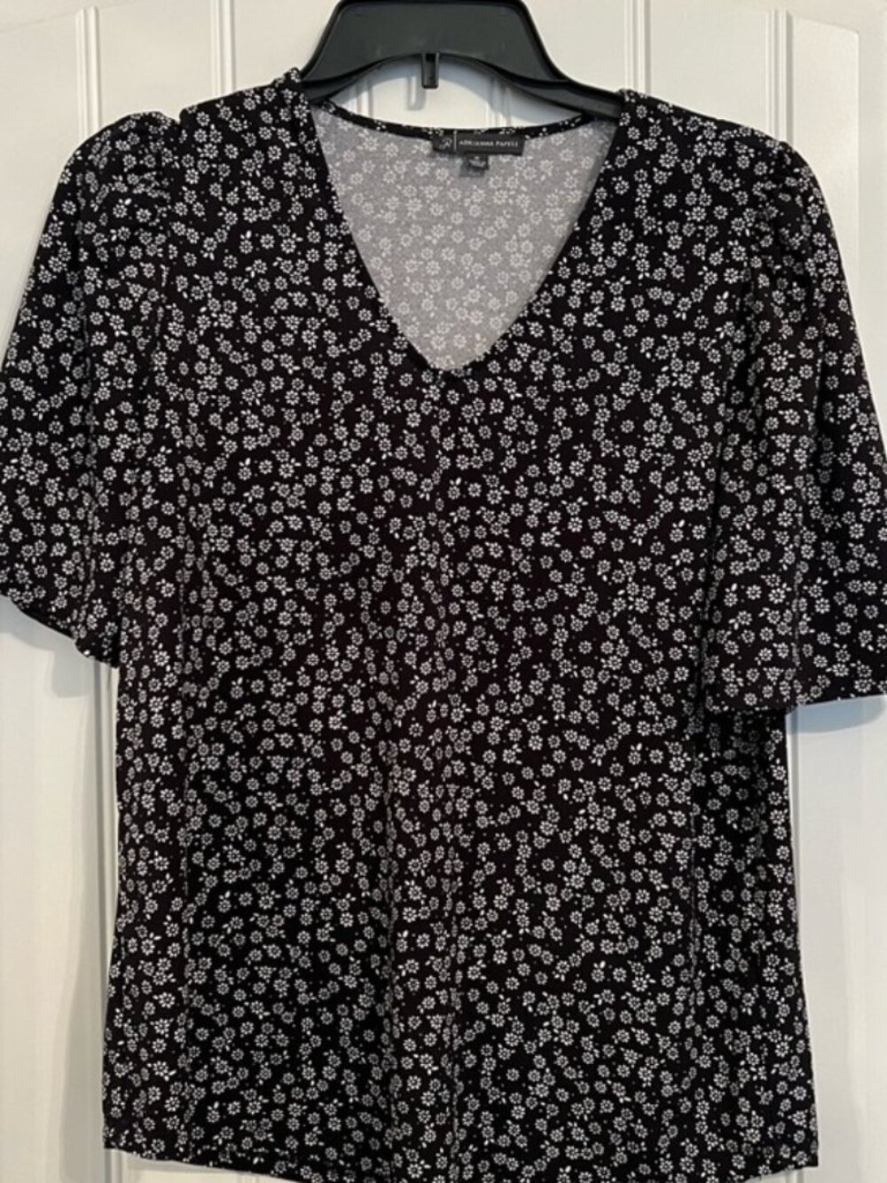 Black and White Floral Blouse
